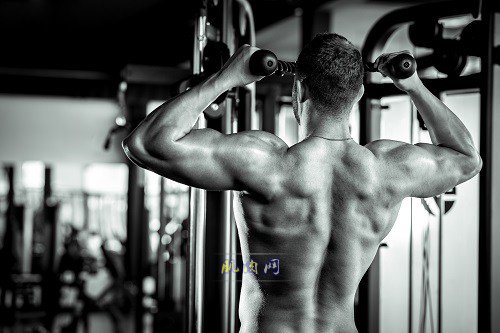 Man doing pull ups in gym